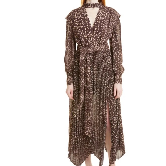 Jonathan Simkhai Devyn Textured Dot Long Sleeve Chiffon Dress - Picture 5 of 10